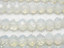 High Quality! Opalite Faceted Button Rondelle 7x7x5 White half or 1strand beads (aprx.15inch / 36cm)
