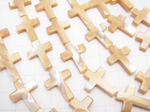 Mother of Pearl MOP Cross [9 x 7] [15 x 10] [18 x 13] [20 x 15] beige 1 strand