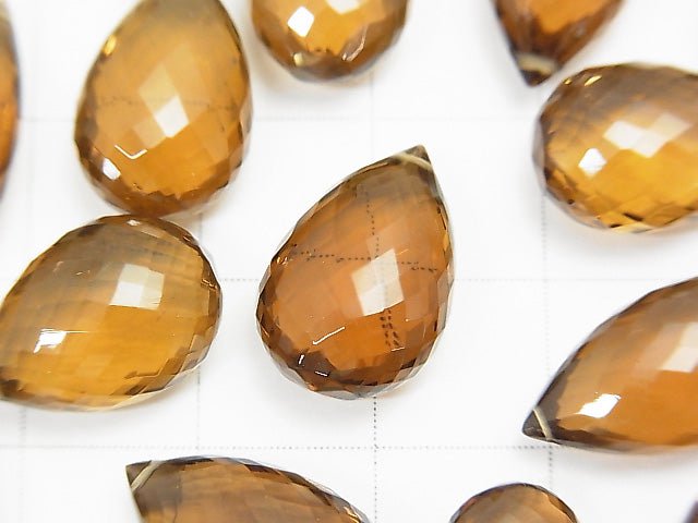 High Quality Brandy Quartz AAA Pear shape Faceted Briolette 3pcs $24.99!