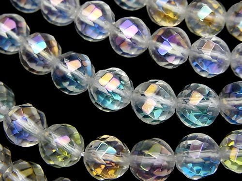 Aqua Crystal  Twist 72Faceted Round 8mm 1/4 or 1strand beads (aprx.15inch/37cm)