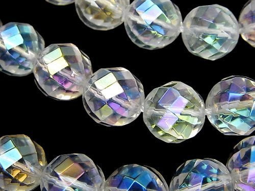 Aqua Crystal  Twist 72Faceted Round 12mm 1/4 or 1strand beads (aprx.15inch/36cm)