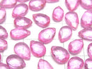 [Video]High Quality Pink Topaz AAA- Pear shape Faceted Briolette 10pcs