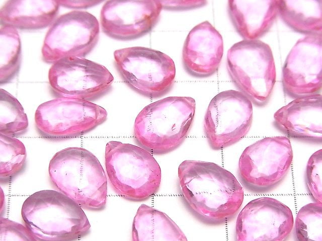 [Video]High Quality Pink Topaz AAA- Pear shape Faceted Briolette 10pcs