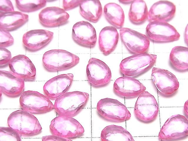 [Video]High Quality Pink Topaz AAA- Pear shape Faceted Briolette 10pcs