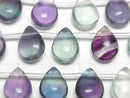 [Video] Multicolor Fluorite AAA - Pear shape (Smooth) 12x9x6mm 1strand beads (approx. 6 inches/16 cm)
