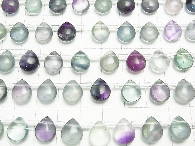 [Video] Multicolor Fluorite AAA- Pear shape (Smooth) 12x9x6mm 1strand beads (aprx.6inch/16cm)