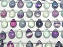[Video] Multicolor Fluorite AAA - Pear shape (Smooth) 12x9x6mm 1strand beads (approx. 6 inches/16 cm)