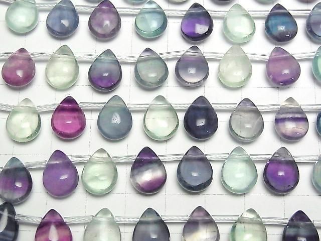 [Video] Multicolor Fluorite AAA - Pear shape (Smooth) 12x9x6mm 1strand beads (approx. 6 inches/16 cm)