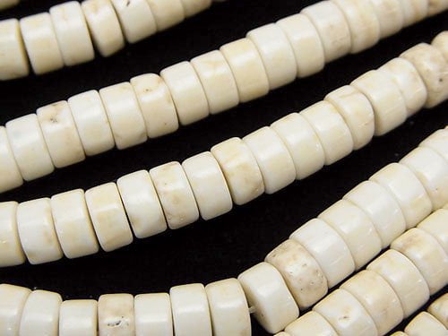 Magnesite, Roundel, Tube Gemstone Beads