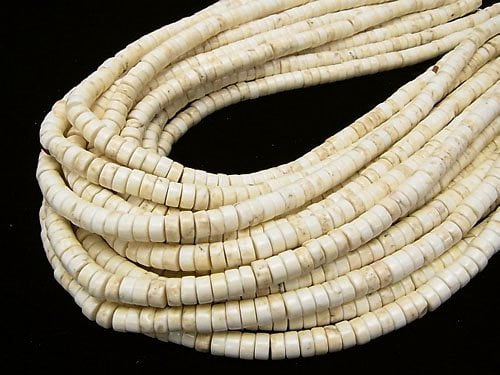 1strand $4.79! Magnesite   Roundel (Tube )6x6x3mm 1strand beads (aprx.15inch/37cm)