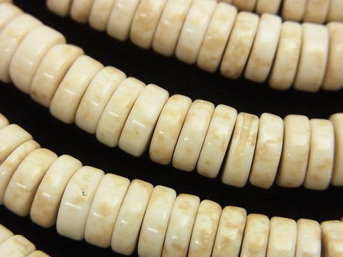 Magnesite, Roundel, Tube Gemstone Beads