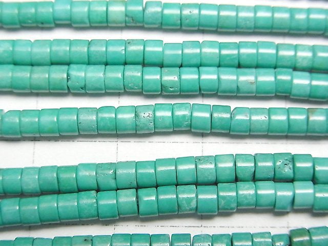 [Video] Magnesite Turquoise  Roundel (Heishi )3x3x2mm 1strand beads (aprx.15inch/38cm)