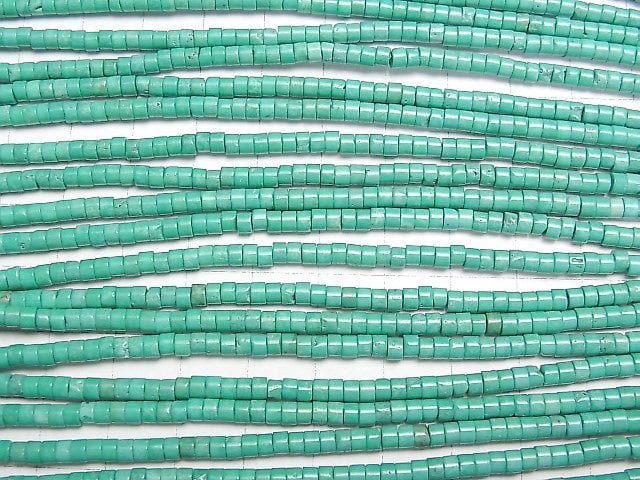 [Video] Magnesite Turquoise  Roundel (Heishi )3x3x2mm 1strand beads (aprx.15inch/38cm)