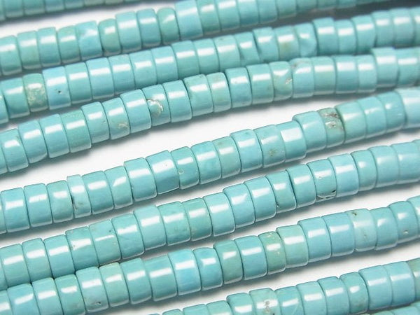 Magnesite Turquoise, Roundel Gemstone Beads