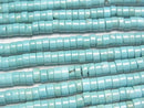 [Video] Magnesite Turquoise Rondelle (Heishi) 4x4x2mm 1strand beads (aprx.15inch / 38cm)