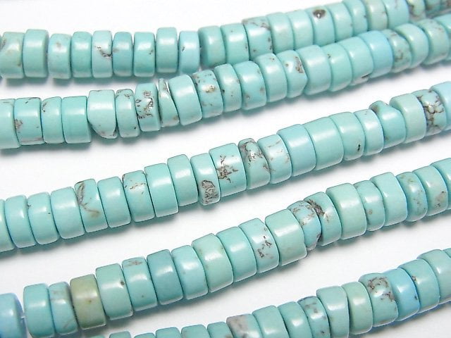 Magnesite Turquoise, Roundel Gemstone Beads