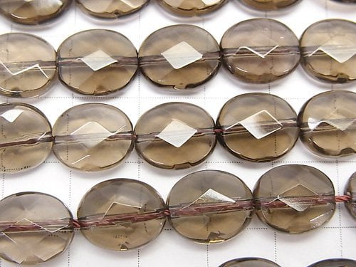 [Video] Smoky Quartz AAA Faceted Oval 12x10x6mm half or 1strand beads (aprx.15inch/36cm)