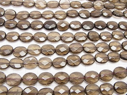 [Video] Smoky Quartz AAA Faceted Oval 12x10x6mm half or 1strand beads (aprx.15inch/36cm)