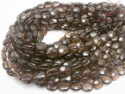 [Video] Smoky Quartz AAA Faceted Oval 12x10x6mm half or 1strand beads (aprx.15inch/36cm)