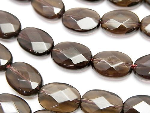 Oval, Smoky Quartz Gemstone Beads