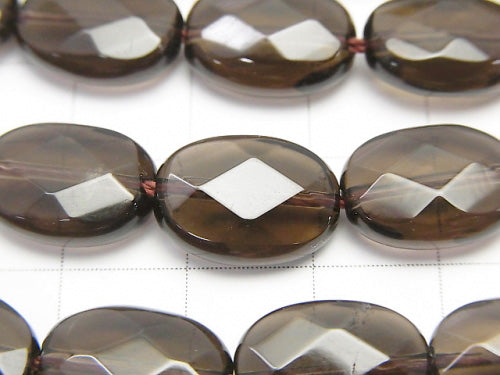 Smoky Quartz AAA Faceted Oval 14x10x5mm half or 1strand beads (aprx.15inch/36cm)