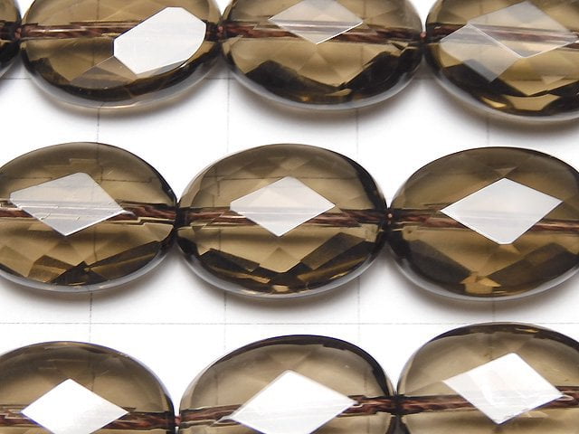 Smoky Quartz AAA Faceted Oval 16x12x7mm half or 1strand beads (aprx.15inch/36cm)