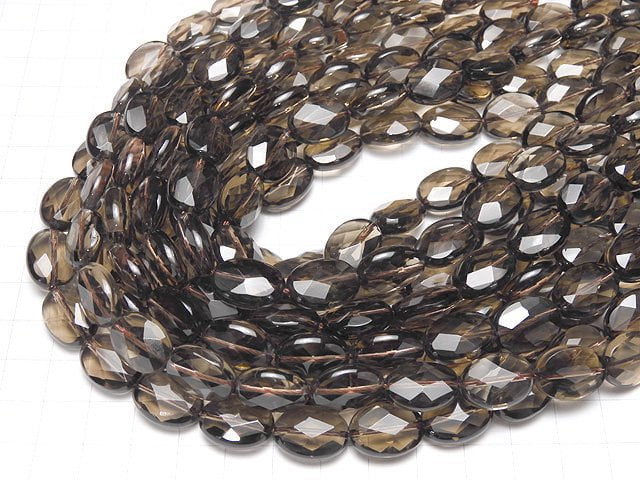 Smoky Quartz AAA Faceted Oval 16x12x7mm half or 1strand beads (aprx.15inch/36cm)