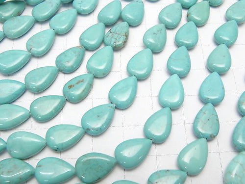 1strand $4.79! Magnesite Turquoise  Vertical Hole Pear shape 12x8x3mm 1strand beads (aprx.15inch/36cm)