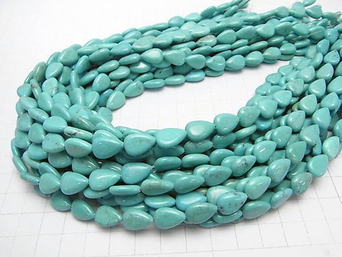 1strand $4.79! Magnesite Turquoise  Vertical Hole Pear shape 12x8x3mm 1strand beads (aprx.15inch/36cm)