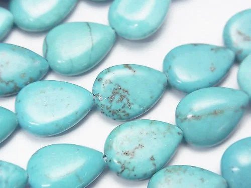 Magnesite Turquoise  Vertical Hole Pear shape 14x10x4mm 1strand beads (aprx.15inch/36cm)