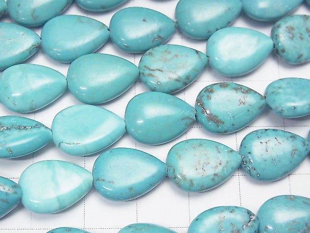 Magnesite Turquoise  Vertical Hole Pear shape 14x10x4mm 1strand beads (aprx.15inch/36cm)