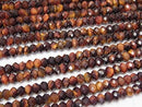 High Quality! Red Tiger's Eye AA ++ Faceted Button Rondelle 6 x 6 x 4 half or 1 strand beads (aprx.15 inch / 38 cm)