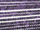 [Video] High Quality! Amethyst AA Faceted Button Rondelle 6x6x4mm half or 1strand beads (aprx.15inch / 38cm)