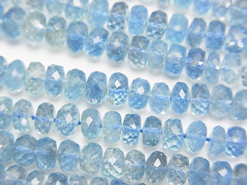 Aquamarine, Roundel Gemstone Beads