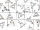 Metal Triangle Charm with CZ Silver Color (3 pieces)