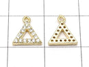 Metal Triangle Charm with CZ Gold Color (3 pieces)