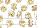Round with metal Parts Rondelle 10 x 10 x 5 mm gold color (with CZ) 1 pc $2.99!