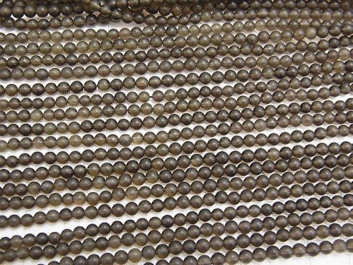 1strand $5.79! Frost Smoky Quartz AAA Round 3mm 1strand beads (aprx.15inch / 38cm)