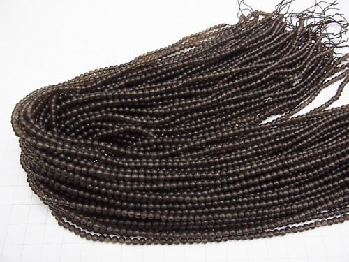 1strand $5.79! Frost Smoky Quartz AAA Round 3mm 1strand beads (aprx.15inch / 38cm)