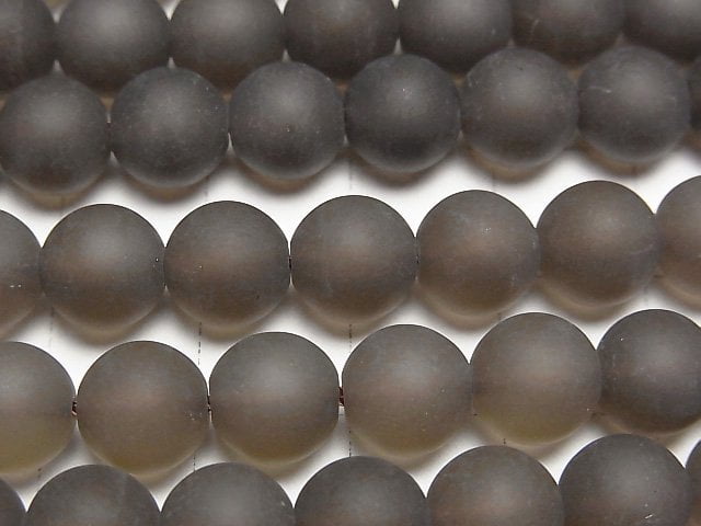 FrostSmoky Quartz AAA Round 8mm half or 1strand beads (aprx.15inch/38cm)