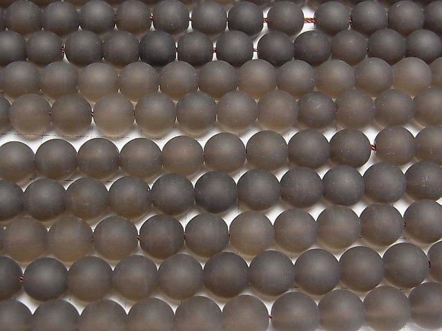 FrostSmoky Quartz AAA Round 8mm half or 1strand beads (aprx.15inch/38cm)