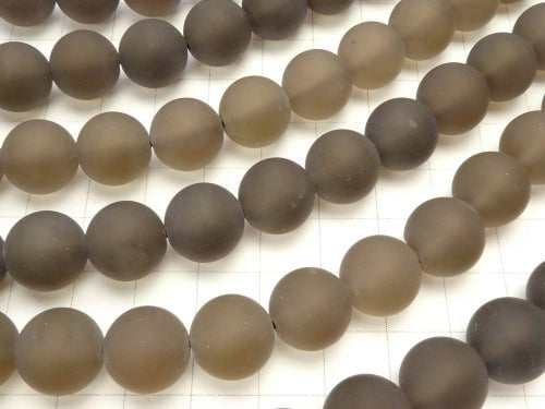 FrostSmoky Quartz AAA Round 12mm half or 1strand beads (aprx.15inch/37cm)