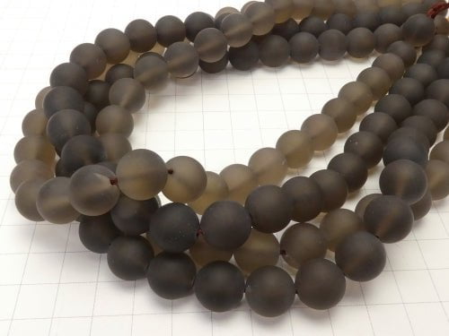 FrostSmoky Quartz AAA Round 12mm half or 1strand beads (aprx.15inch/37cm)