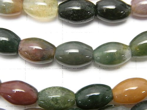 1strand $5.79! Indian Agate Rice 9x6x6mm 1strand beads (aprx.15inch / 37cm)