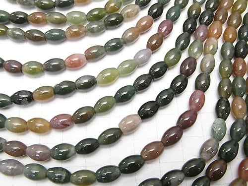 1strand $5.79! Indian Agate Rice 9x6x6mm 1strand beads (aprx.15inch / 37cm)