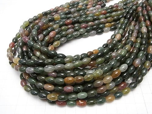 1strand $5.79! Indian Agate Rice 9x6x6mm 1strand beads (aprx.15inch / 37cm)