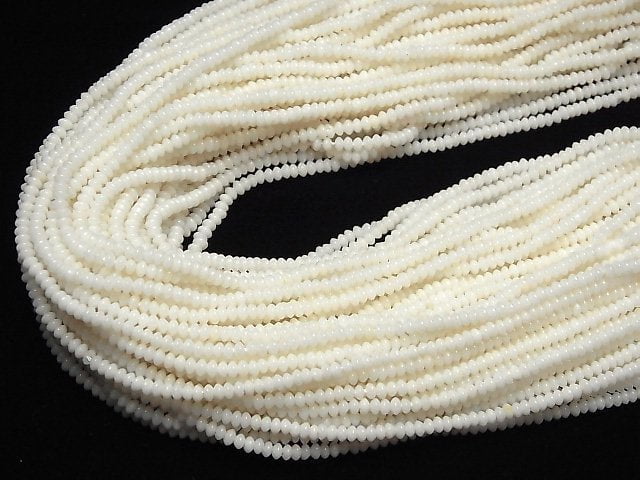 1strand $6.79! White Coral Roundel 3x3x2 1strand beads (aprx.15inch / 38cm)