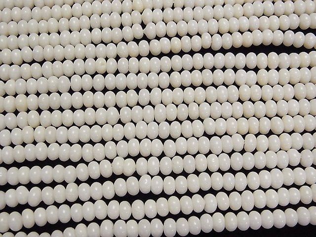 1strand $7.79! White Coral Roundel 5 x 5 x 3 mm 1strand beads (aprx.15 inch / 38 cm)