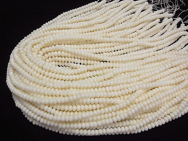 1strand $7.79! White Coral Roundel 5 x 5 x 3 mm 1strand beads (aprx.15 inch / 38 cm)