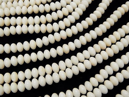 1strand $8.79! White Coral Roundel 6x6x4mm 1strand beads (aprx.15inch / 38cm)